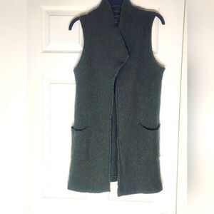 Tahari L Seaweed Green Pockets WOOL Blend Women's Vest